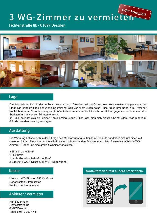Ferienwohnung Residenz Bis 6 Gaeste , Ferienwohnung Dresden Bis 4 Gaeste, Ferienwohnung Elbflorenz Bis 2 Gaeste エクステリア 写真